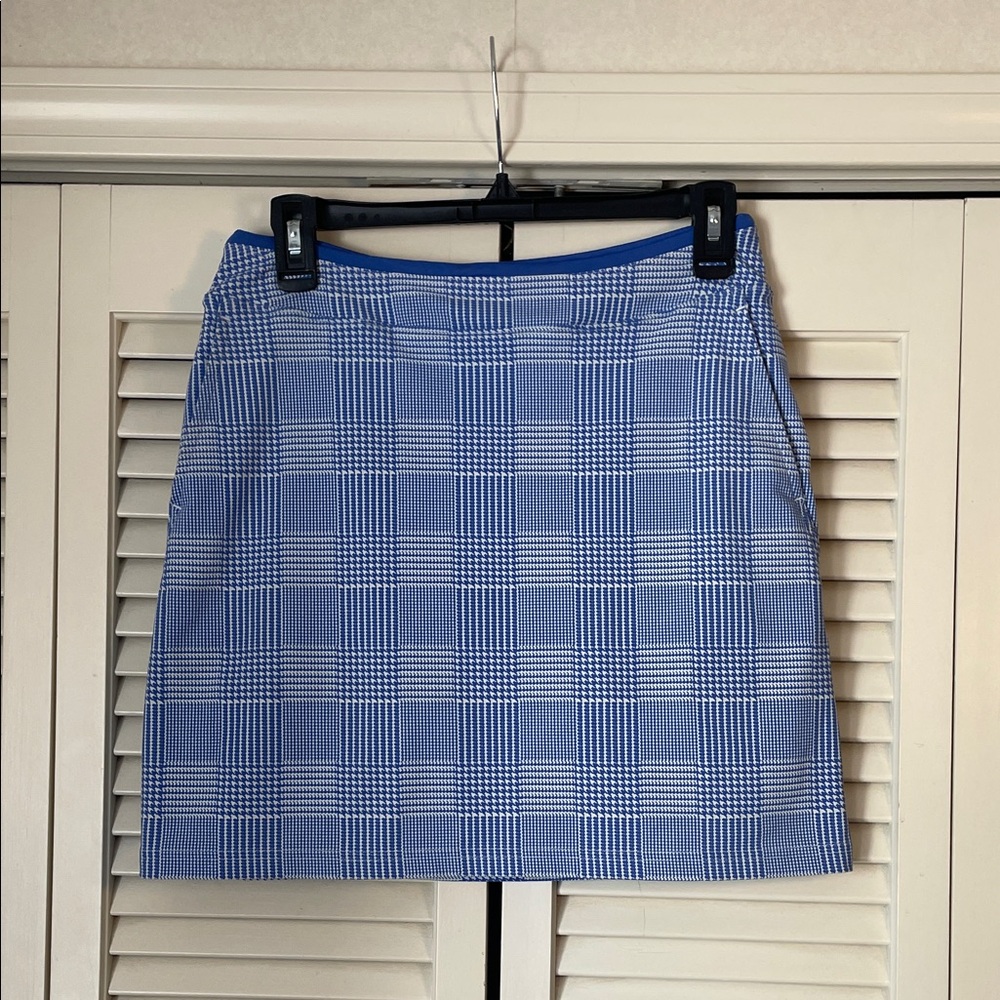 Polo Ralph Lauren golf skort Sz S blue houndstooth built in shorts stretchy